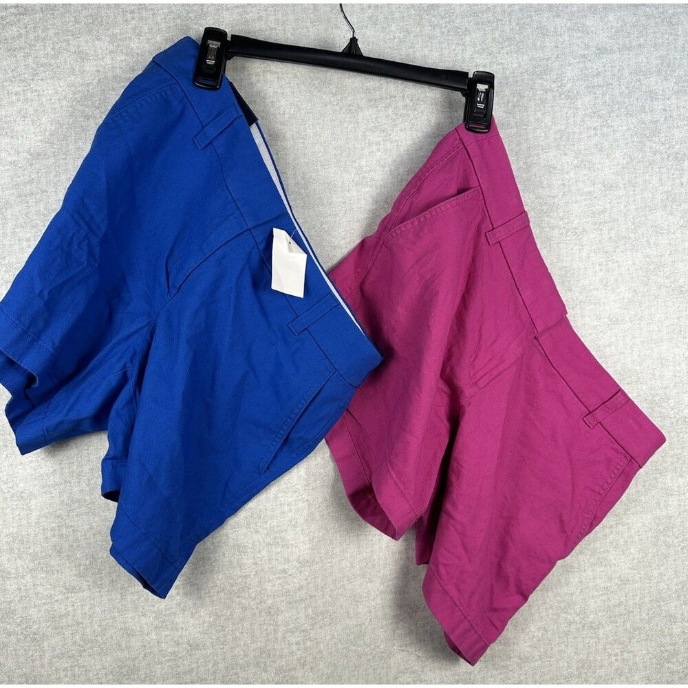 J. Crew - Lot of 2 - 5” Inseam Chino Shorts Size 6 Pink/Blue (NWT) Low rise